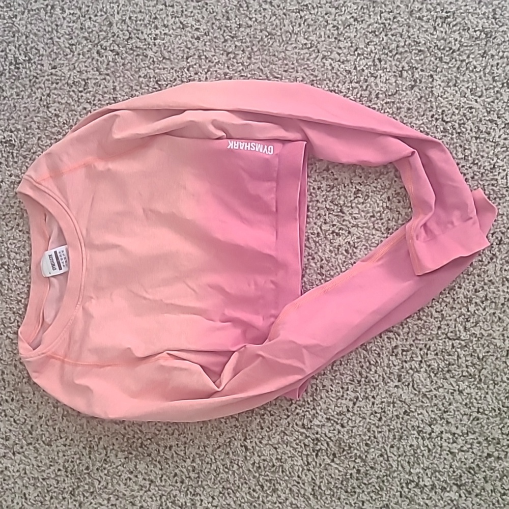 Pink ombre seamless long-sleeved croptop